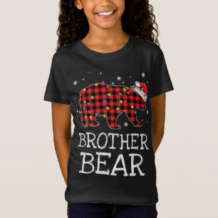 Camiseta Brother Bear Red Xadrez Natal Família Pajama Gif