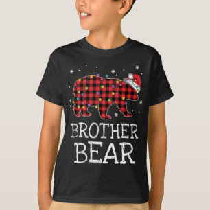 Camiseta Brother Bear Red Xadrez Natal Família Pajama Gif