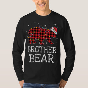 Camiseta Brother Bear Red Xadrez Natal Família Pajama Gif