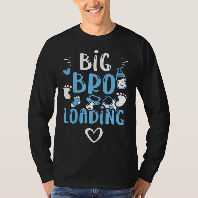 Camiseta Brother Big Bro Loading  Baby Boy Sayings (Frente)