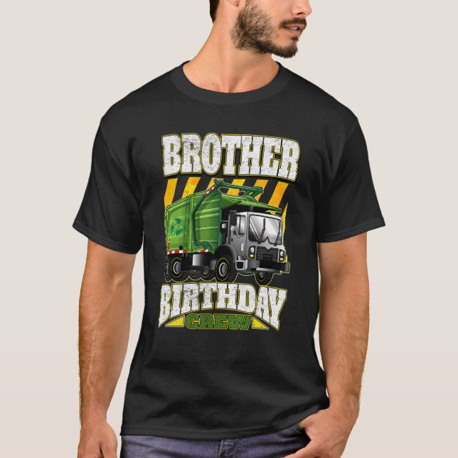 Camiseta Brother Birthday Crew Garbage Trucks (Frente)