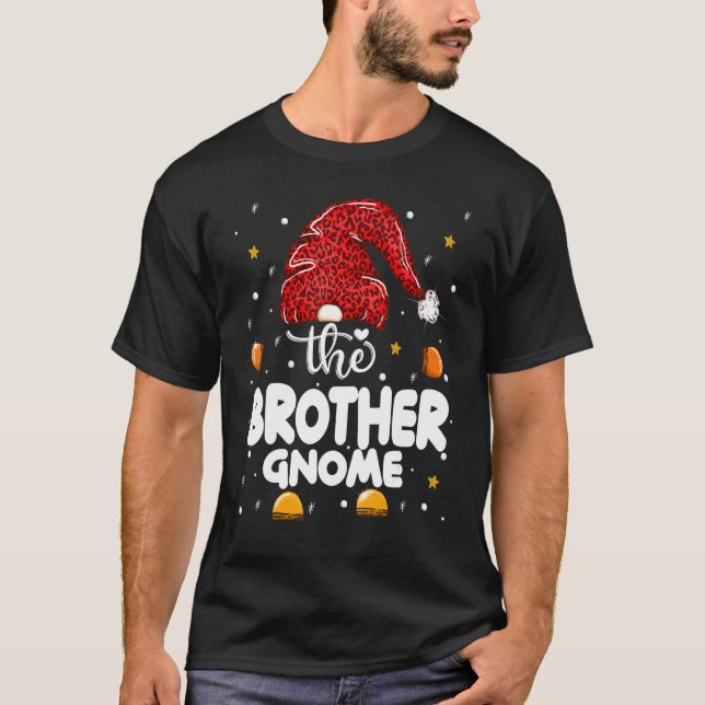 Camiseta Brother Gnome Leopard Family Matching Christmas Pa (Frente)