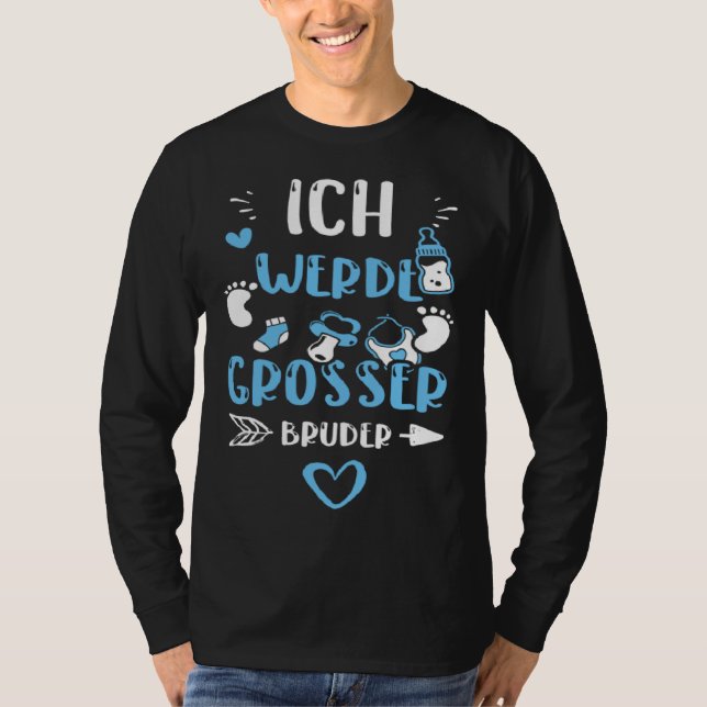 Camiseta Brother Ich werde grosser Bruder  Baby Boy Sayings (Frente)