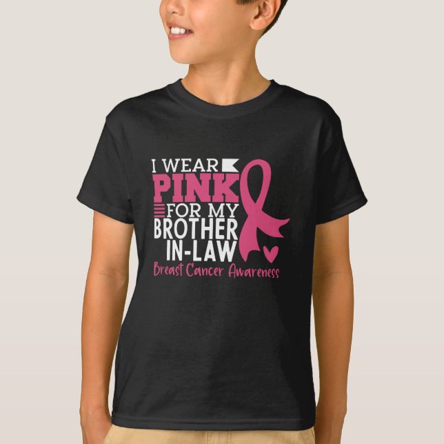 Camiseta Brother In Law Family Matching Breast Cancer (Frente)
