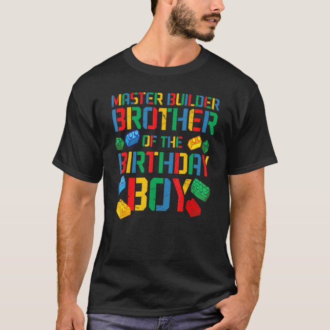 Camiseta Brother Master Builder Building Bricks Blocks Famí (Frente)