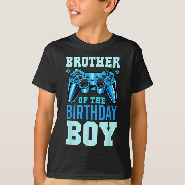 Camiseta Brother Of The Birthday Boy Matching Video Gamer B (Frente)
