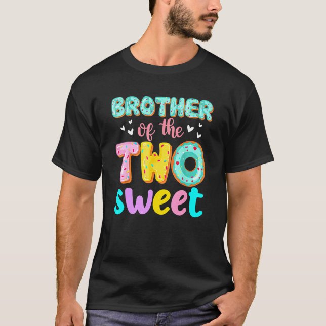 Camiseta Brother Of The Two Sweet Donut Birthday Family The (Frente)