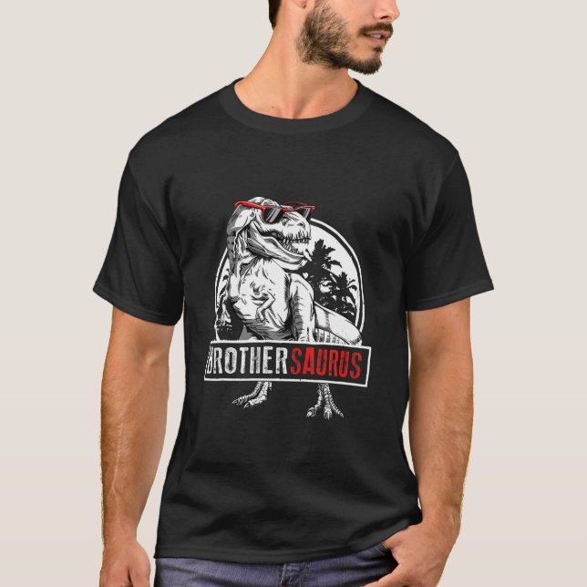 Camiseta Brother Saurus T Rex Dinosaur Brother Saurus Fathe (Frente)