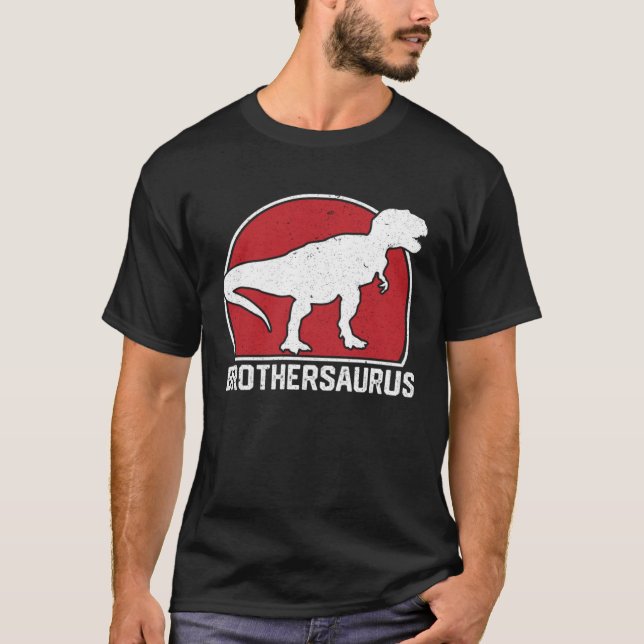 Camiseta Brothersaurus  Brother Dinosaur Fathers Day For Bo (Frente)