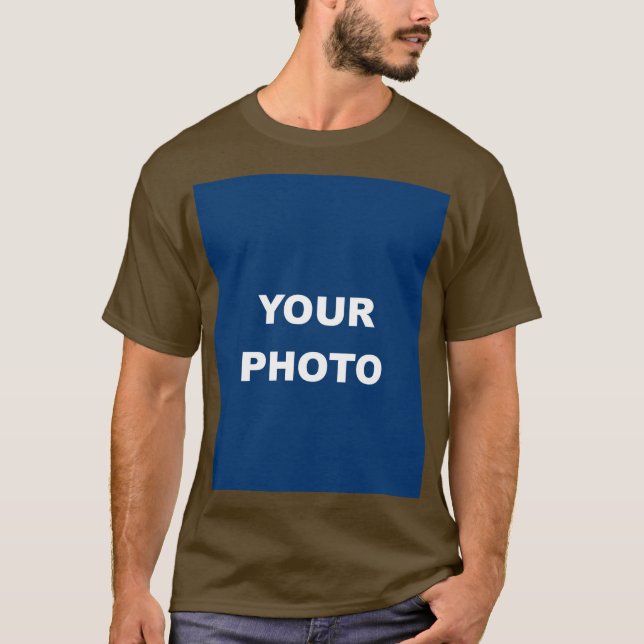 Camiseta Brown Add Your Image Picture Logo Men (Frente)