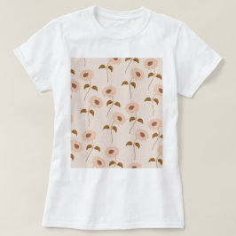 Camiseta Brown Beige Retro Y2K Hippie Padrão de Girassol