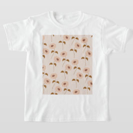 Camiseta Brown Beige Retro Y2K Hippie Padrão de Girassol