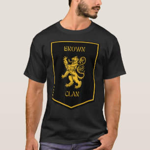 Camiseta Brown Clan Scottish Lion Highland Crachá
