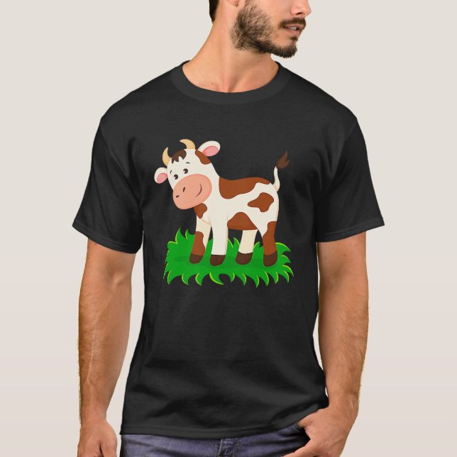 Camiseta Brown Cow Baby Kids Boys Girls Calf (Frente)
