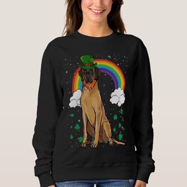Camiseta Brown Great Dane St Patricks Day Leprechaun (Frente)