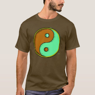 Camiseta Brown Green Windblown Yin Yang