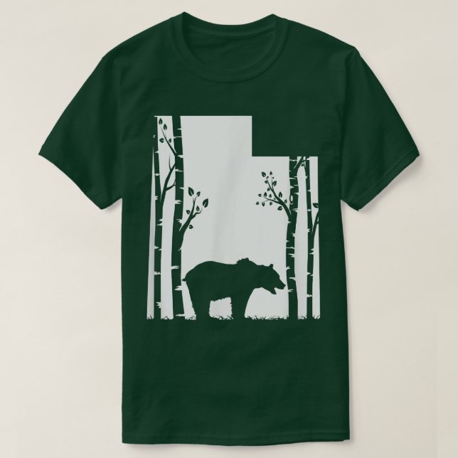 Camiseta Brown Grizzly Bear Hunter - Mapa do Utah Hunter (Frente do Design)