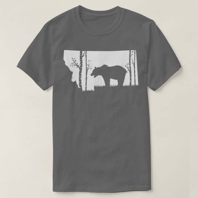 Camiseta Brown Grizzly Bear Hunter - Montana map Hunter (Frente do Design)