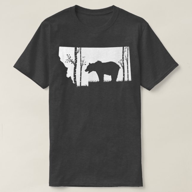 Camiseta Brown Grizzly Bear Hunter - Montana map Hunter (Frente do Design)