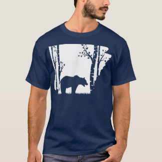 Camiseta Brown Grizzly Bear Hunting - Arkansas map Hunter 