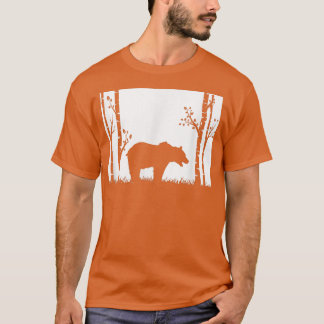 Camiseta Brown Grizzly Bear Hunting - Wyoming map Hunter