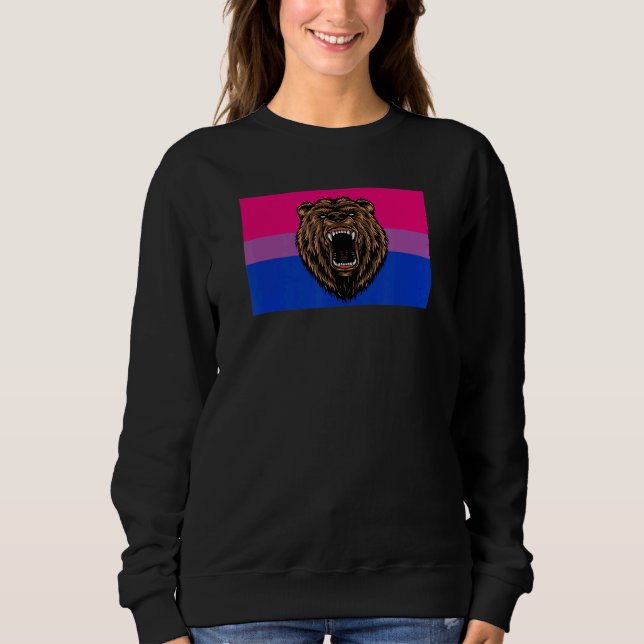 Camiseta Brown Grizzly Bear Love Bisexual Pride Flag Wild F (Frente)