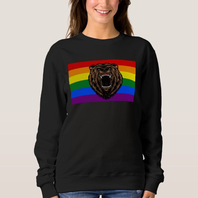 Camiseta Brown Grizzly Bear Love Gay Pride Flag Wild Forest (Frente)