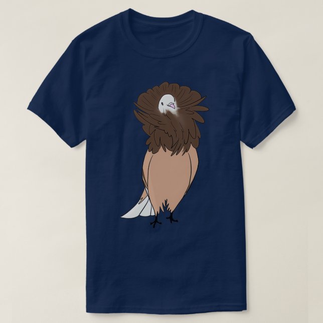 Camiseta Brown Jacobin Pigeon (Frente do Design)