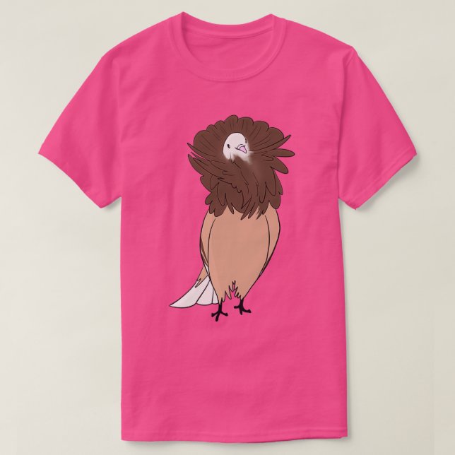 Camiseta Brown Jacobin Pigeon 2 (Frente do Design)