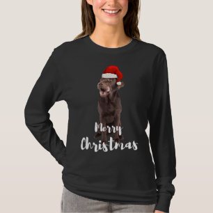 Camiseta Brown Labrador Retriever Feliz Natal Labrador