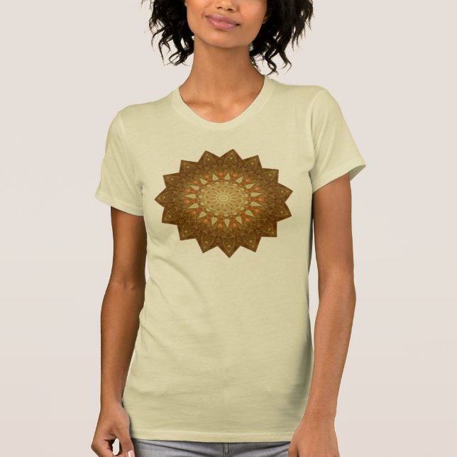 Camiseta Brown Orange Star Mandala (Frente)