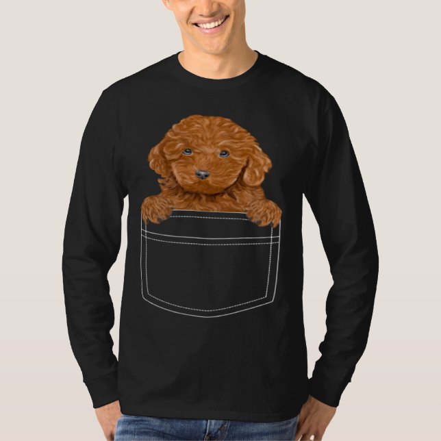 Camiseta Brown Poodle Dog In Pocket  Dog (Frente)