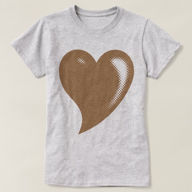 Camiseta Brown Pop Art Heart (Frente do Design)