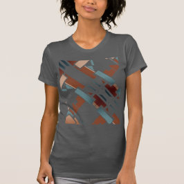 Camiseta Brown Teal Beige Diagonal Southwest Art Look Motif