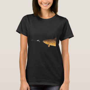 Camiseta Brown Trout Pesca Gancho Pescador Anglas Homens Mu