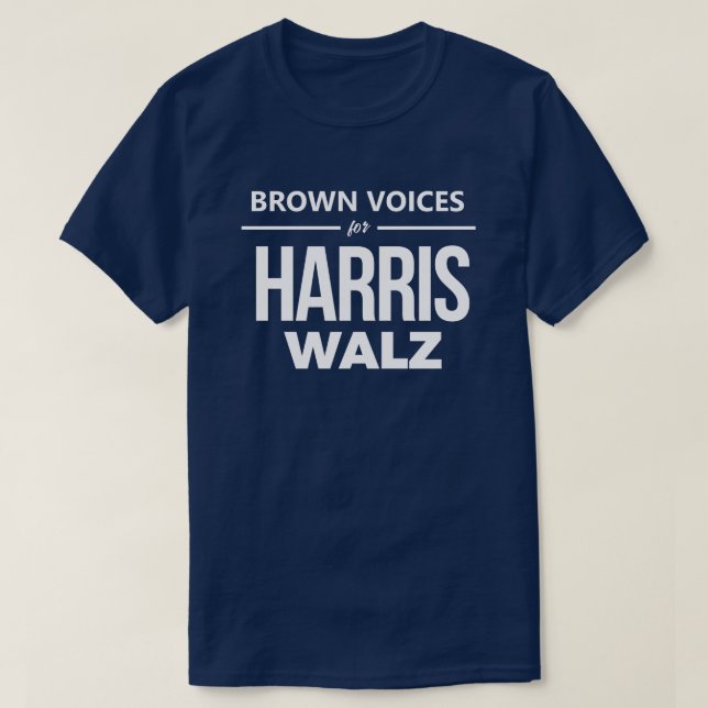 Camiseta Brown Voices para Harris Walz (Frente do Design)