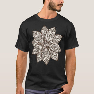 Camiseta Brown  White Mandala Flower Yoga Sacred Mantra Geo