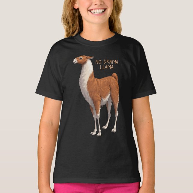 Camiseta Brown & White Sem Drama Llama (Frente)