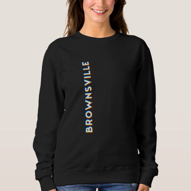 Camiseta Brownsville Texas CMYK Glitch Type (Frente)