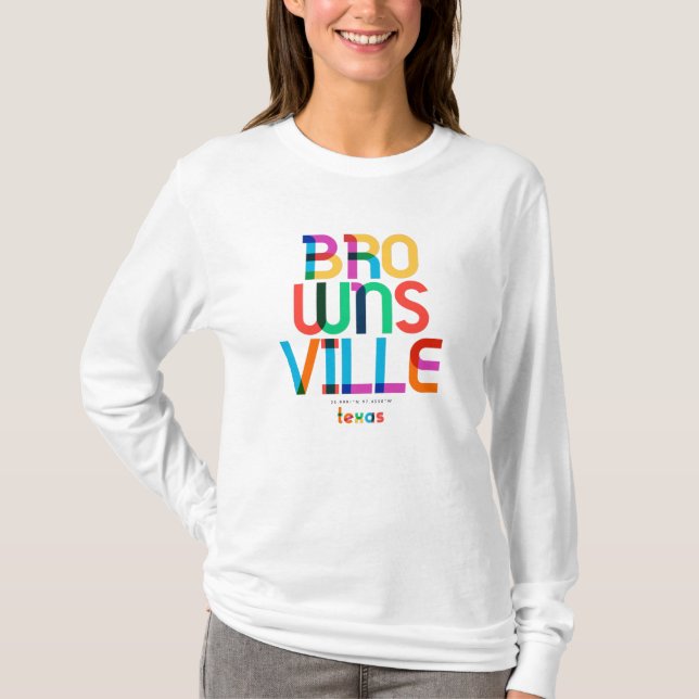 Camiseta Brownsville Texas Meio século, Pop Art, (Frente)