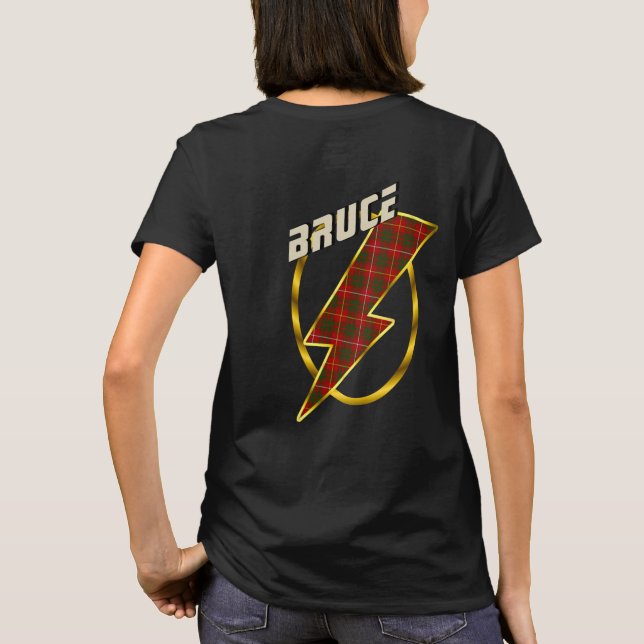 Camiseta Bruce Clan Crachá & Lightning Bolt Tartan T Shirt (Verso)