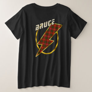 Camiseta Bruce Clan Crachá & Lightning Bolt Tartan T Shirt