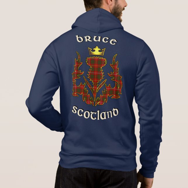 Camiseta Bruce Clan Crachá & Tartan com Motto Hoodie (Verso)