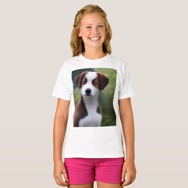 Camiseta Bruce, Collie Puppy, Kids Tshirt (Frente Completa)