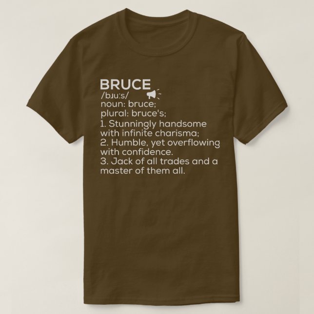 Camiseta Bruce Name Definition Bruce Significa Bruce Name M (Frente do Design)