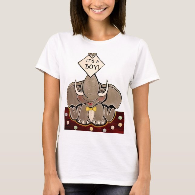 Camiseta Bruce, o elefante "É um menino!" (Frente)