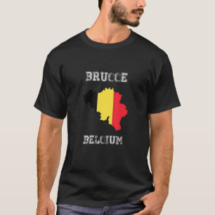 Camiseta Brugge Belgium Vintage Bélgica Flag Map Design