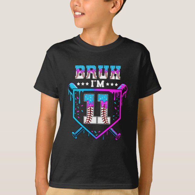 Camiseta Bruh 11 Birthday Boy Baseball Drip 11 (Frente)