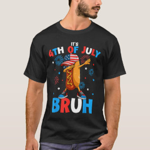 Camiseta Bruh 4 de Julho Cachorro-Quente Engraçado Quatro D