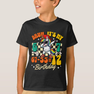 Camiseta Bruh 67-5512 12º Aniversário Unicórnio Legal Dabbi